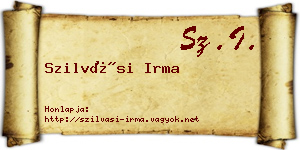 Szilvási Irma névjegykártya