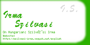 irma szilvasi business card